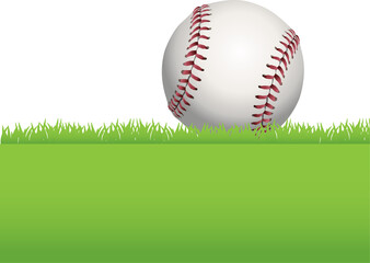 Baseball Sitting on Green Grass Transparent Illustration
