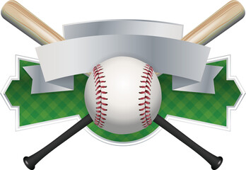 Baseball Emblem and Banner Illustration