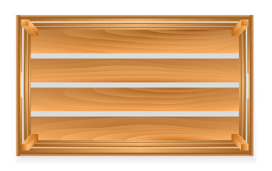 wooden boxes realistic isolated on white - 3d illustration