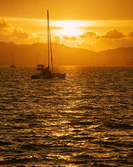 sailboat at sunset