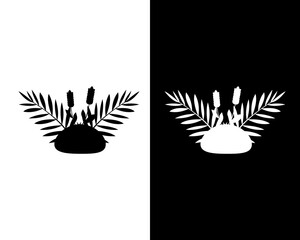 A group of black and white silhouettes for the Holiday Holy Week for your designs. Religious postcard and symbols. Vector illustration