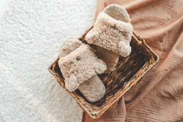 Cozy slippers in a home interior