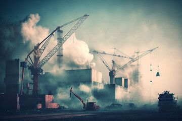 Environmental problem of city air pollution. Generative IA