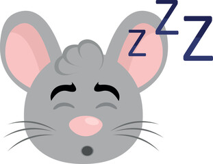 vector illustration face of a mouse cartoon sleeping