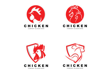 Chicken Logo, Farm Animal Vector, Design For Chicken Farm, Fried Chicken Restaurant, Cafe