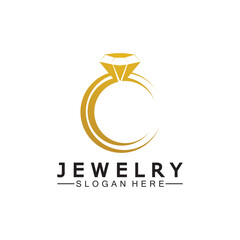 Abstract diamond for jewelry business logo design concept