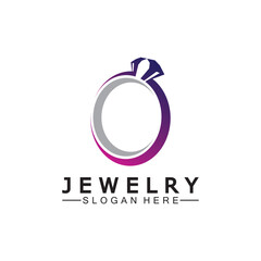 Abstract diamond for jewelry business logo design concept