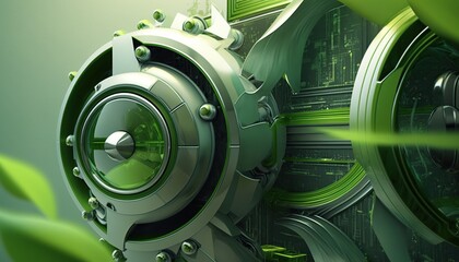 Clean green technology machine engine or motor of the future abstract