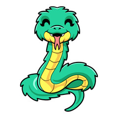 Cute green spiny bush viper cartoon