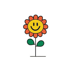 cartoon flower smiling