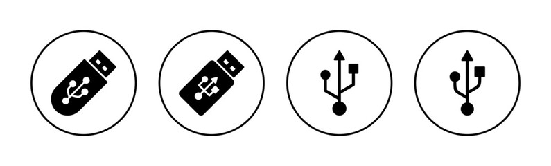 Usb icon vector for web and mobile app. Flash disk sign and symbol. flash drive sign.