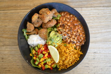 Beautiful healthy lunch at the cafe
