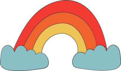 Retro hippie rainbow illustration