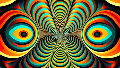 Fototapeta na wymiar Psychedelic swirling optical illusion (generative ai)