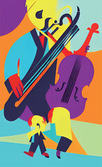 jazz band vector poster - 576148337