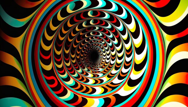 Psychedelic swirling optical illusion (generative ai)