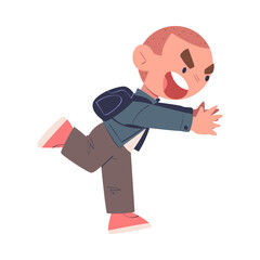 Bully boy running smiling maliciously cartoon vector illustration