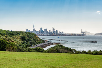 Naklejka na ściany i meble A panoramic view of Auckland city centre, New Zealand