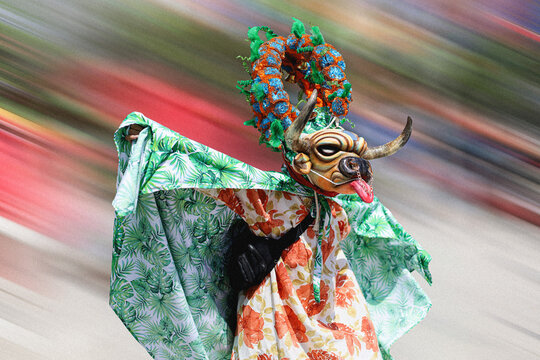 Danzante en Carnaval de Almolonga, M&eacute;xico