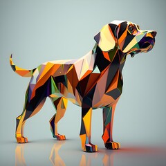 abstract art dog illustration, generative AI