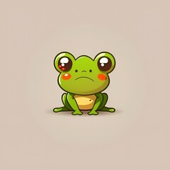 Obraz premium cute frog logo, generative AI