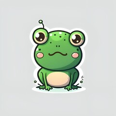 Obraz premium cute frog logo, generative AI