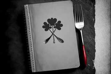 A Symbol of Love - Notebook Series: Greyscale Valentine's Day Illustration with a Touch of Red