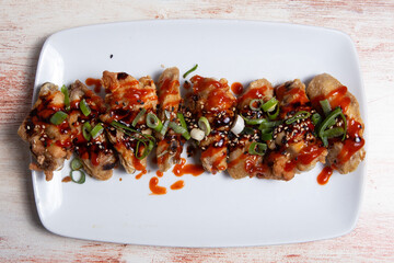 Fried chicken wings thai street food