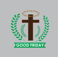 Fototapeta na wymiar Vector illustration of a Banner for Good Friday with Cross.