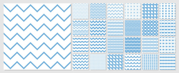 Set geometric seamless patterns. Vector illustration