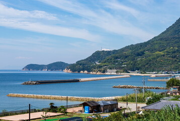 Fototapeta na wymiar Landscape of ohama coast in shonai peninsula, mitoyo city, kagawa, shikoku, japan
