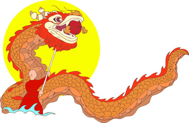 Illustration vector graphic of Chinese Dragon, fit for template, design resources 