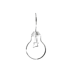 Brush light bulb. Creative brush stroke art. idea design. Street art. Vector illustration.