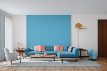 Sustainable Living Room with Spring Home Decor Made with Generative AI