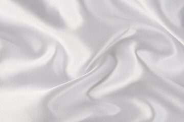 Smooth elegant white silk or satin luxury cloth texture background. 