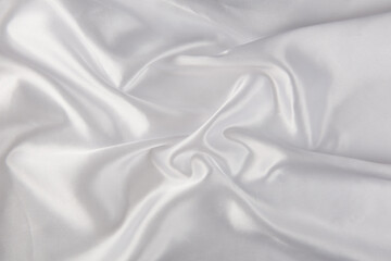 Obraz premium Smooth elegant white silk or satin luxury cloth texture background. 