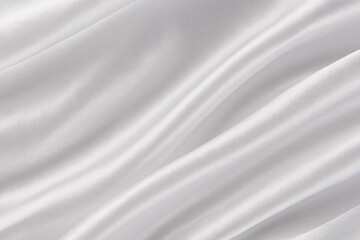 Smooth elegant white silk or satin luxury cloth texture background. 