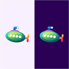 Fototapeta premium Awesome Submarine Chat Icon Premium Logo Vector