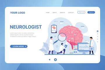 Neurologist web banner landing page design concept