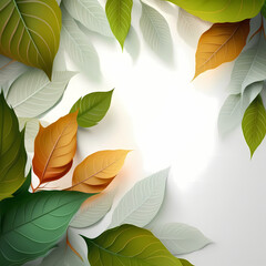 Leaves Background Banner. Generative AI