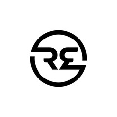 logo design letter RE unique