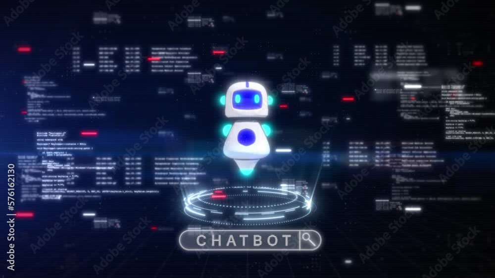 Aufkleber AI chatbot background concept, Futuristic computer engineer programmer, Typing code cyber security hacking, Internet network digital technology.