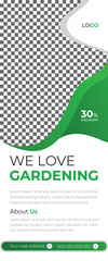 Lawn and Gardening Services Make World Green Roll up Banner Stand Template Design. Agricultural Farming Services Design Suitable for Gardening Business