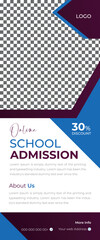 Admission Registration Roll up Banner Stand. Education Flyer, Leaflet Design Template