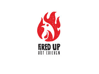 rustic fire chicken logo, hen flame hot symbol vector icon illustration, modern gradient logo , fast food restaurant app icon