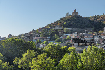 Fototapeta na wymiar Unusual view of Old Town of Tbilisi, Georgia