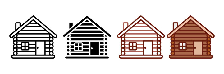 Wood cabin icon. sign for mobile concept and web design. vector illustration