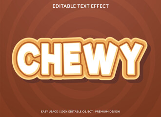 chewy text effect template with abstract background, editable template use for business logo