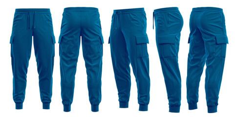 Jogging pants cargo style, With rib cuff, NAVY