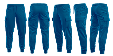 Jogging pants cargo style, With rib cuff, NAVY